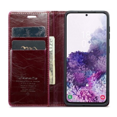 Samsung Galaxy S20 CaseMe Leather Solid Flip Case Book - Burgundy | Priedai.lt
