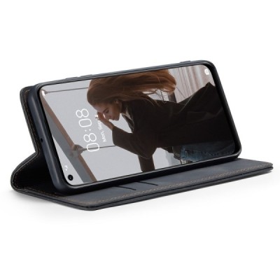 Huawei P40 lite CaseMe Retro Solid Flip Case Book - Black | Priedai.lt