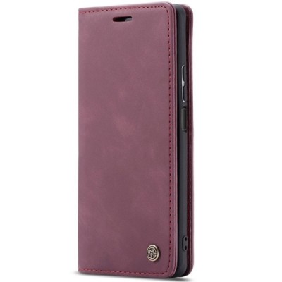 Huawei P40 Lite CaseMe Retro Solid Flip Case Book - Burgundy | Priedai.lt