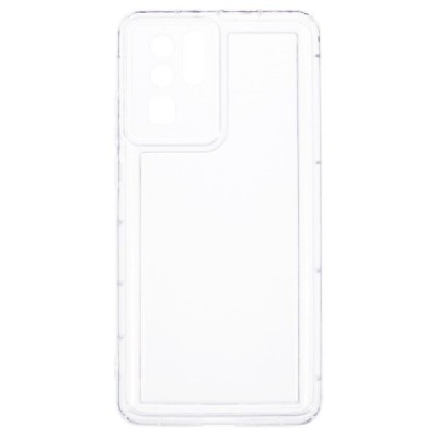 Huawei P30 Pro reinforced protection hard silicone TPU transparent case - back | Priedai.lt
