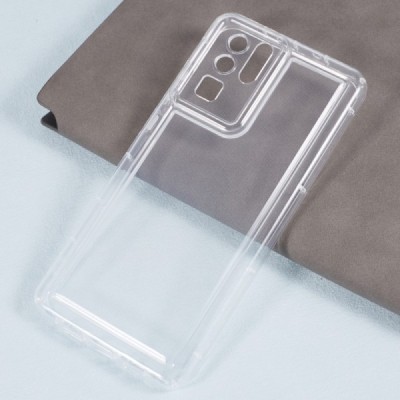 Huawei P30 Pro reinforced protection hard silicone TPU transparent case - back | Priedai.lt
