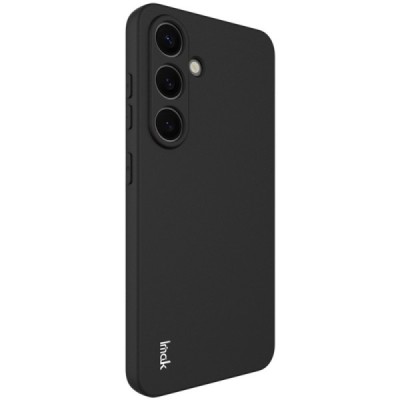 Samsung Galaxy S25 "IMAK" hard silicone TPU black case - back | Priedai.lt