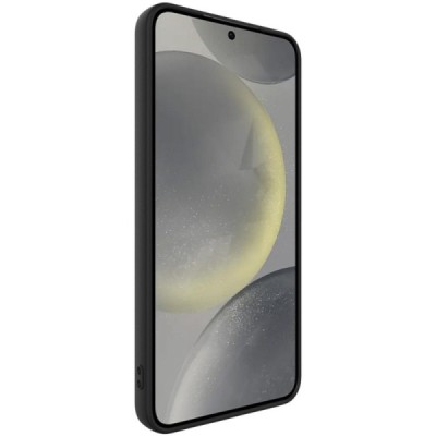 Samsung Galaxy S25 "IMAK" hard silicone TPU black case - back | Priedai.lt