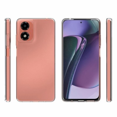 Motorola Moto E14 4G, G04 4G, G04s 4G, G24 4G hard silicone (TPU) clear, transparent case - cover | Priedai.lt