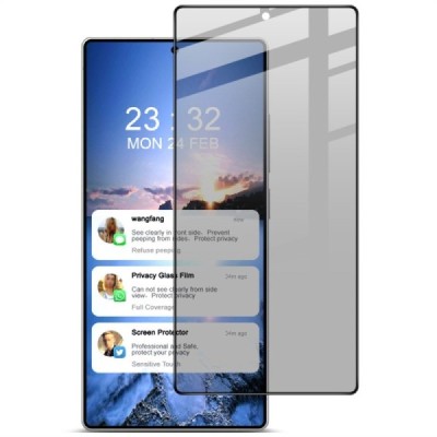Samsung Galaxy S25 Ultra "IMAK" Tempered Glass privacy enhanced protection black full coverage screen protector | Priedai.lt