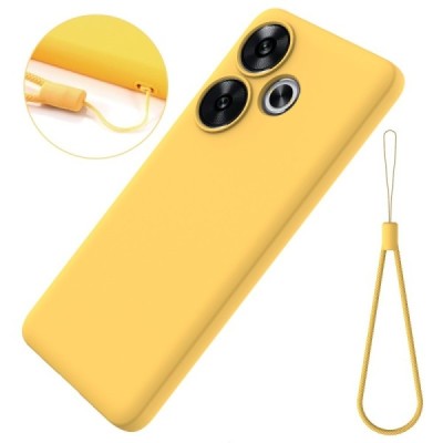 Poco F6 5G "Shell" hard liquid silicone (TPU) case yellow - cover | Priedai.lt