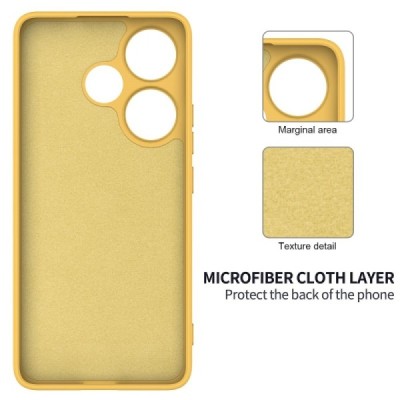 Poco F6 5G "Shell" hard liquid silicone (TPU) case yellow - cover | Priedai.lt