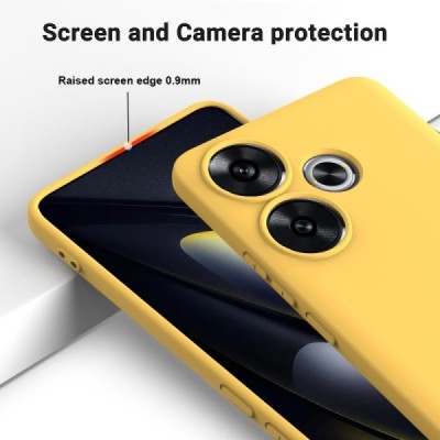 Poco F6 5G "Shell" hard liquid silicone (TPU) case yellow - cover | Priedai.lt