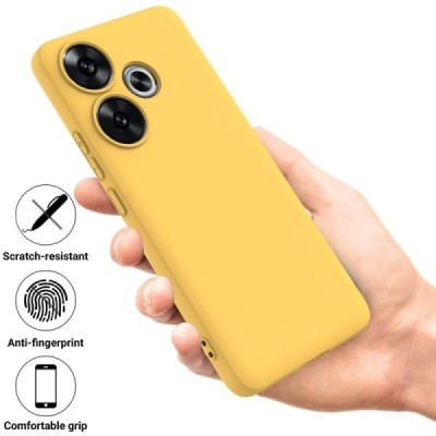 Poco F6 5G "Shell" hard liquid silicone (TPU) case yellow - cover | Priedai.lt