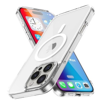 "Tubi" MagSafe Apple iPhone 16 Pro clear (transparent) hard silicone TPU case back cover | Priedai.lt