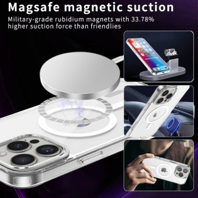 "Tubi" MagSafe Apple iPhone 16 Pro clear (transparent) hard silicone TPU case back cover | Priedai.lt