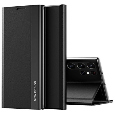 Samsung Galaxy S25 Ultra Baoshi Side Line black flip case cover - booklet | Priedai.lt