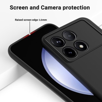 Xiaomi Poco X6 Pro 5G (Redmi K70E) "Shell" hard liquid silicone (TPU) case black - cover | Priedai.lt