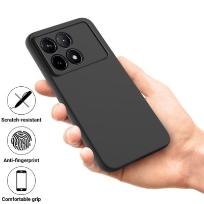 Xiaomi Poco X6 Pro 5G (Redmi K70E) "Shell" hard liquid silicone (TPU) case black - cover | Priedai.lt