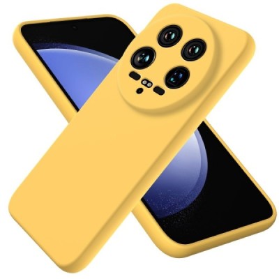 Xiaomi 14 Ultra "Shell" hard liquid silicone (TPU) case yellow - cover | Priedai.lt