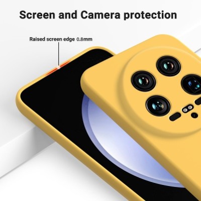 Xiaomi 14 Ultra "Shell" hard liquid silicone (TPU) case yellow - cover | Priedai.lt