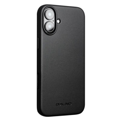 Apple iPhone 16 "QIALINO" Slim MagSafe leather case cover - black | Priedai.lt