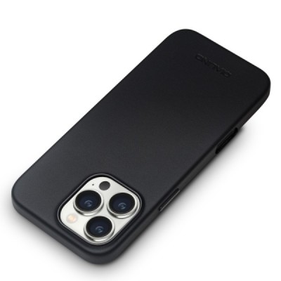 Apple iPhone 16 Pro Max "QIALINO" Slim MagSafe leather case cover - black | Priedai.lt