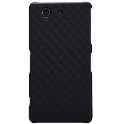 Nillkin Frosted Shield Sony Xperia Z3 Compact juodas plastikinis dėklas + apsauginė ekrano plėvelė / Priedai.lt