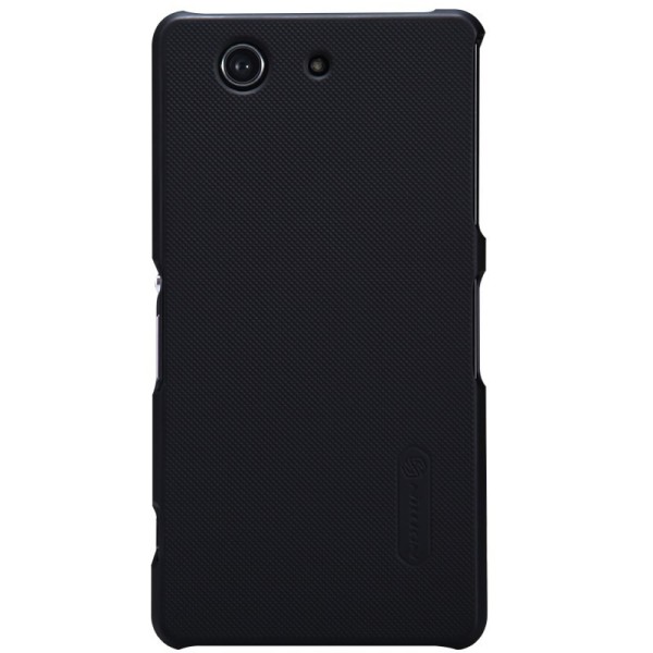 „Nillkin“ Frosted Shield dėklas - juodas + apsauginė ekrano plėvelė (Xperia Z3 Compact)