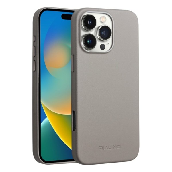 "QIALINO" Slim MagSafe case cover - grey (iPhone 16 Pro)
