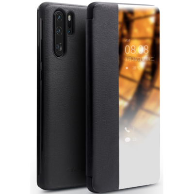 Huawei P30 Pro "QIALINO" flip-up leather case cover - black | Priedai.lt