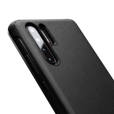 Huawei P30 Pro "QIALINO" flip-up leather case cover - black | Priedai.lt
