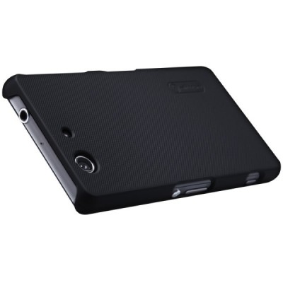 Nillkin Frosted Shield Sony Xperia Z3 Compact juodas plastikinis dėklas + apsauginė ekrano plėvelė / Priedai.lt