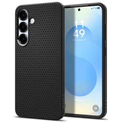 "Spigen" Liquid Air Samsung Galaxy S25+ Black Hard Silicone Case Cover - Back | Priedai.lt