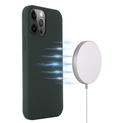 Apple iPhone 14 Pro Max "Shell" MagSafe Hard Silicone TPU Dark green Case Cover - Back | Priedai.lt