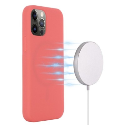 Apple iPhone 14 Pro "Shell" MagSafe Hard Silicone TPU pink Case Cover - Back | Priedai.lt