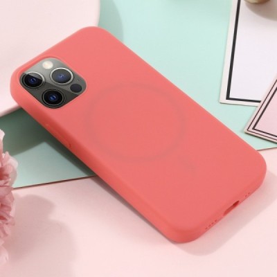 Apple iPhone 14 Pro "Shell" MagSafe Hard Silicone TPU pink Case Cover - Back | Priedai.lt