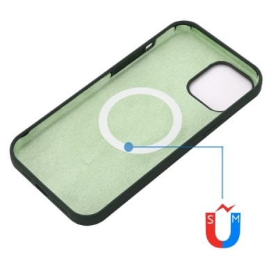 Apple iPhone 14 Pro "Shell" MagSafe Hard Silicone TPU Dark green Case Cover - Back | Priedai.lt