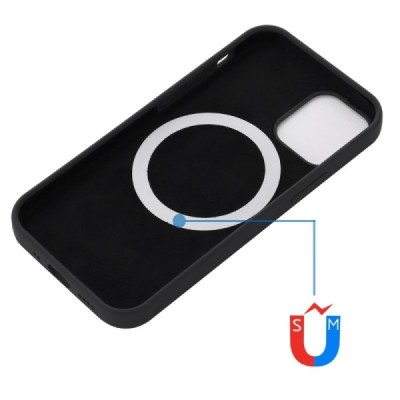 Apple iPhone 14 Plus "Shell" MagSafe Hard Silicone TPU Black  Case Cover - Back | Priedai.lt