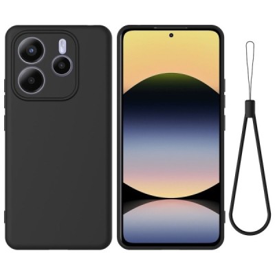 Xiaomi Redmi Note 14 5G "Shell" hard liquid silicone (TPU) case black - cover | Priedai.lt