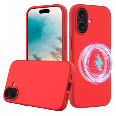 Apple iPhone 16 Plus "Shell" MagSafe Hard Silicone TPU red Case Cover - Back | Priedai.lt