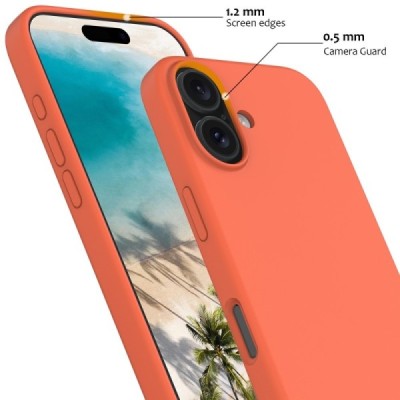 Apple iPhone 16 "Shell" MagSafe Hard Silicone TPU orange Case Cover - Back | Priedai.lt