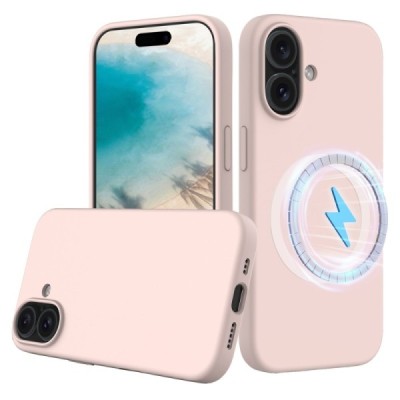 Apple iPhone 16 "Shell" MagSafe Hard Silicone TPU pink Case Cover - Back | Priedai.lt