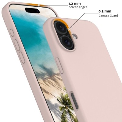Apple iPhone 16 "Shell" MagSafe Hard Silicone TPU pink Case Cover - Back | Priedai.lt