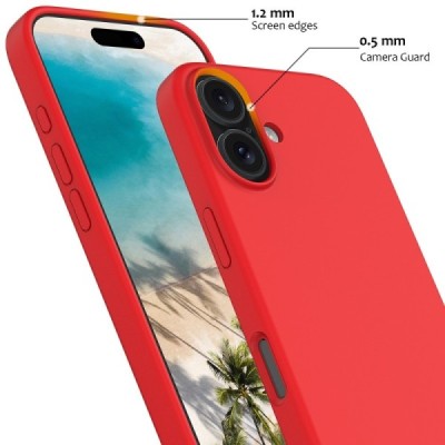 Apple iPhone 16 "Shell" MagSafe Hard Silicone TPU red Case Cover - Back | Priedai.lt