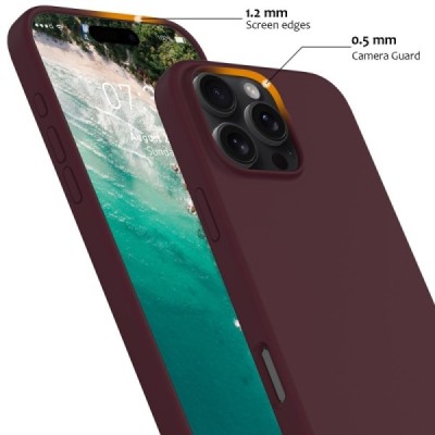 Apple iPhone 16 Pro Max "Shell" MagSafe Hard Silicone TPU Burgundy Case Cover - Back | Priedai.lt