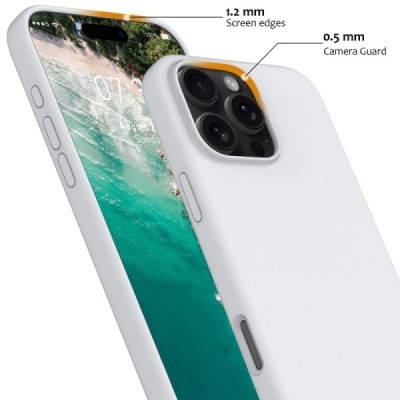 Apple iPhone 16 Pro Max "Shell" MagSafe Hard Silicone TPU White Case Cover - Back | Priedai.lt