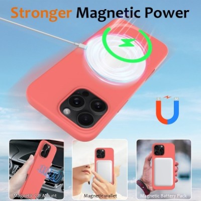 Apple iPhone 16 Pro Max "Shell" MagSafe Hard Silicone TPU pink Case Cover - Back | Priedai.lt