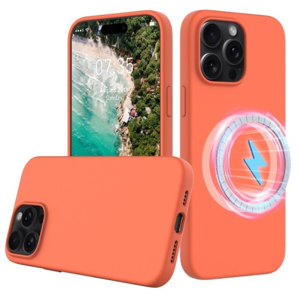 "Shell" MagSafe Hard Silicone (TPU) Case Cover - orange (iPhone 16 Pro Max)