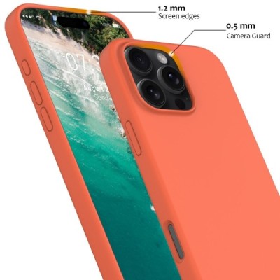 Apple iPhone 16 Pro Max "Shell" MagSafe Hard Silicone TPU orange Case Cover - Back | Priedai.lt