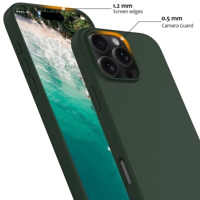 Apple iPhone 16 Pro Max "Shell" MagSafe Hard Silicone TPU Dark green Case Cover - Back | Priedai.lt