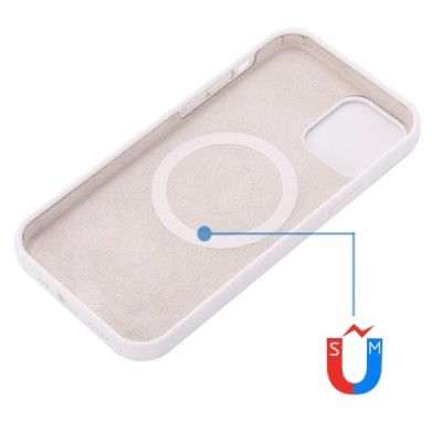 Apple iPhone 15 Pro Max "Shell" MagSafe Hard Silicone TPU White Case Cover - Back | Priedai.lt