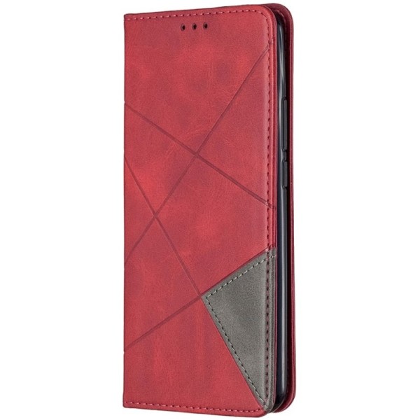 "Binfen" Geometric Flip Book Case - Red (Redmi 9)