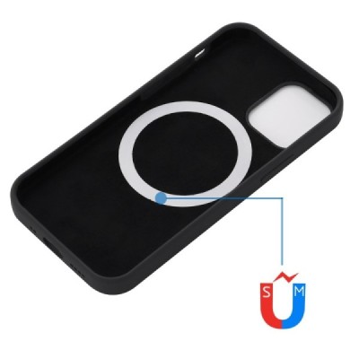 Apple iPhone 15 Plus "Shell" MagSafe Hard Silicone TPU Black  Case Cover - Back | Priedai.lt