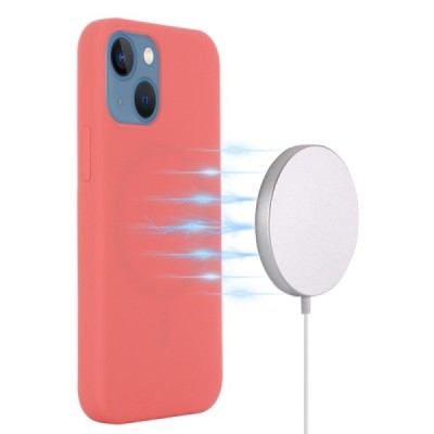 Apple iPhone 15 Plus "Shell" MagSafe Hard Silicone TPU pink Case Cover - Back | Priedai.lt